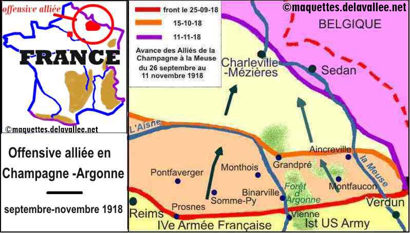 carte Champagne-Meuse 1918
