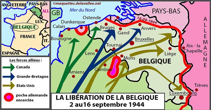 carte libration de la Belgique 1944