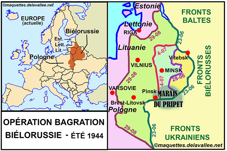 carte de l'opération Bagration, Biélorussie 1944