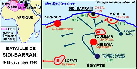 carte de la bataille de Sidi Barrani 1940