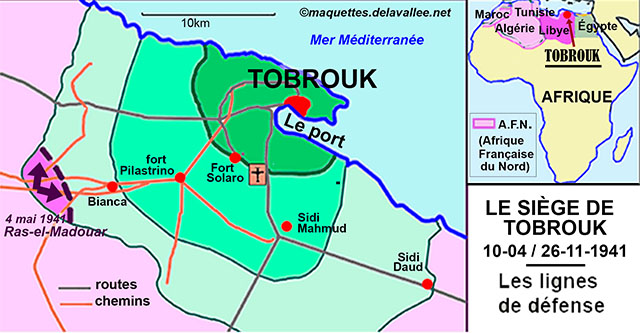carte du siège de Tobrouk