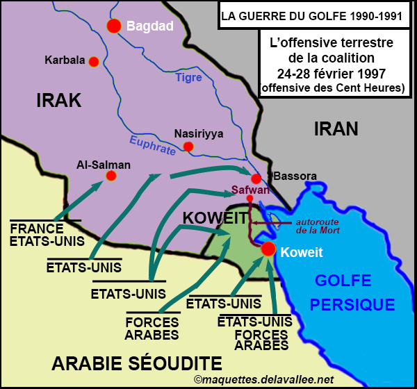 carte Guerre du Golfe 1990-1991