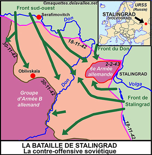carte Stalingrad 1942-43