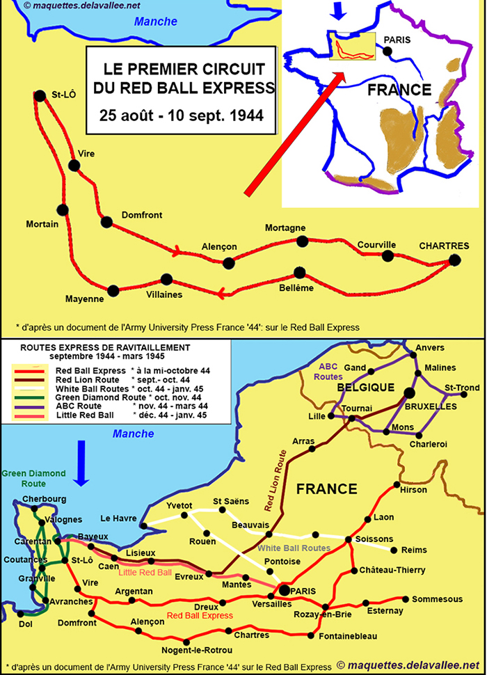 carte RedBall Express 1944-45