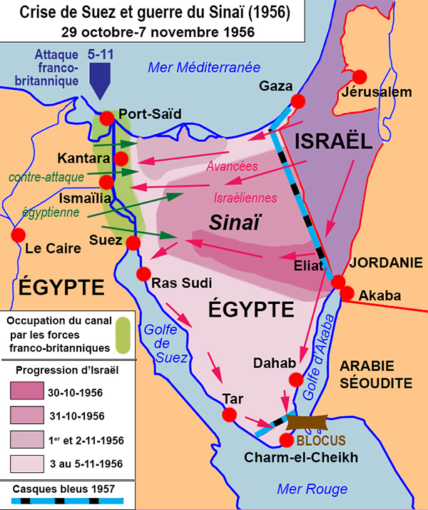 carte crise de Suez 1956